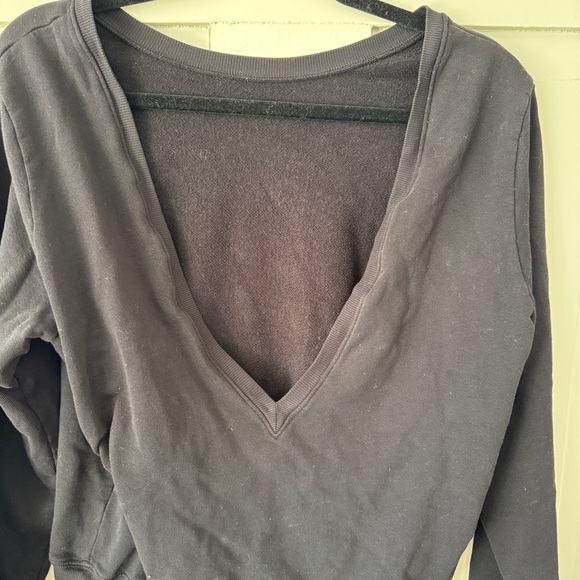 Joah Brown Black Low V Back “Get It” Sweatshirt - Picture 5 of 14